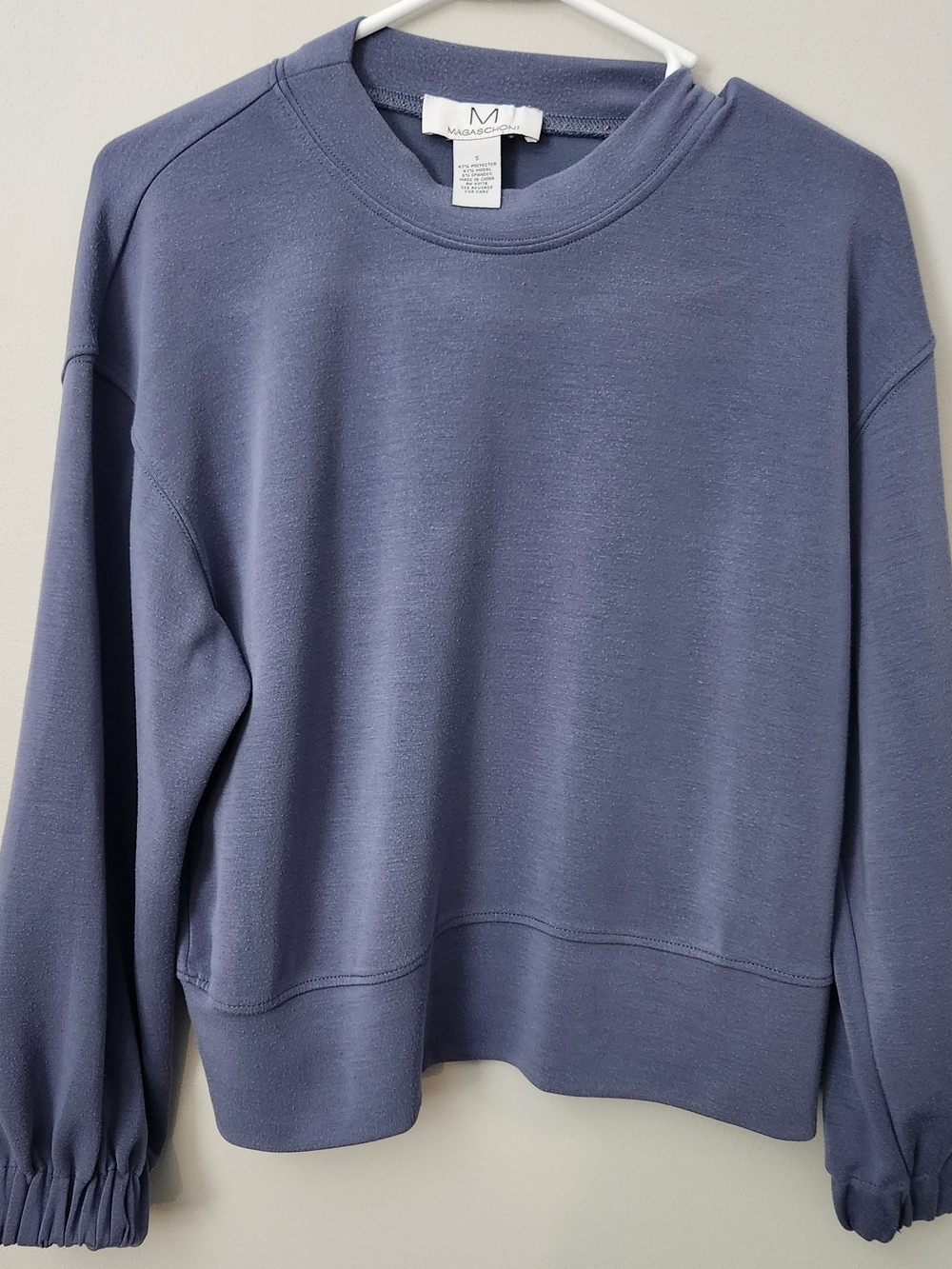 Magaschoni Womens Sz Small Crewneck Sweatshirt Blue